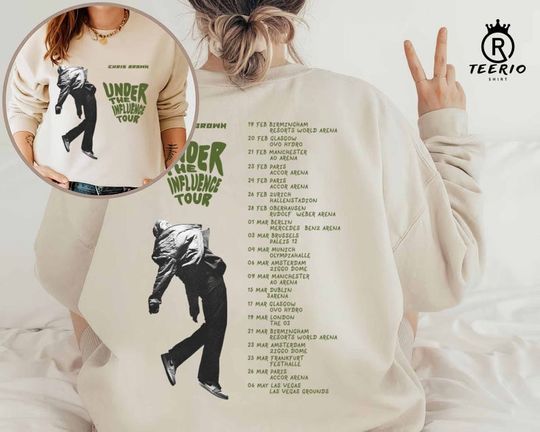 Discover Chris Brown Under The Influence Tour 2023 Shirt, Shirt, Brown Tour 2023 Shirt