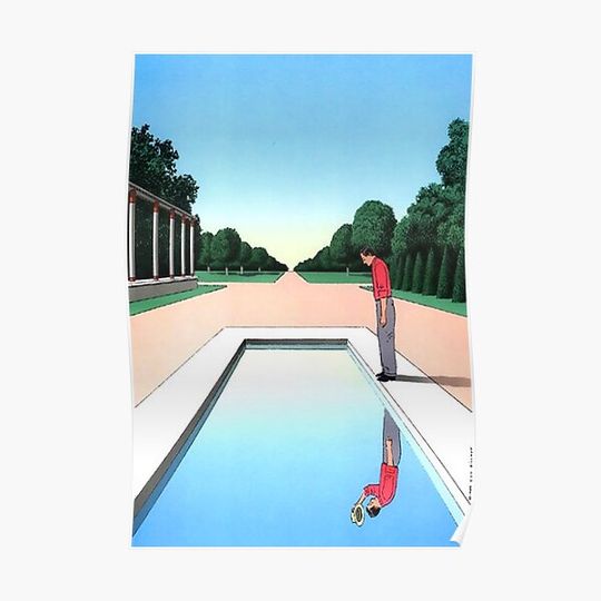 Discover guy billout swimming pool Premium Matte Vertical Poster