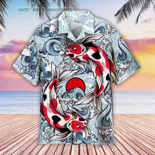 Discover Koi Fish Hawaiian Shirt/ Fish Hawaiian Shirt
