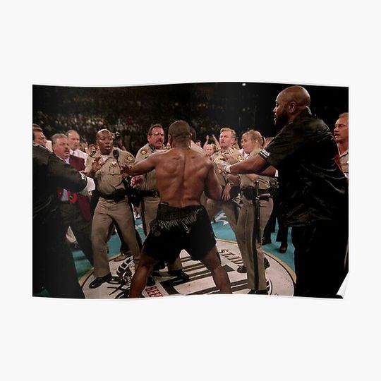 Discover Las Vegas Police Face Mike Tyson After Holyfield Ear Biting 1996 Premium Matte Vertical Poster