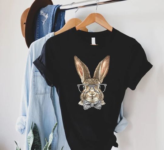 Discover Easter Bunny With Glasses Women's T-Shirt - Fun Gift