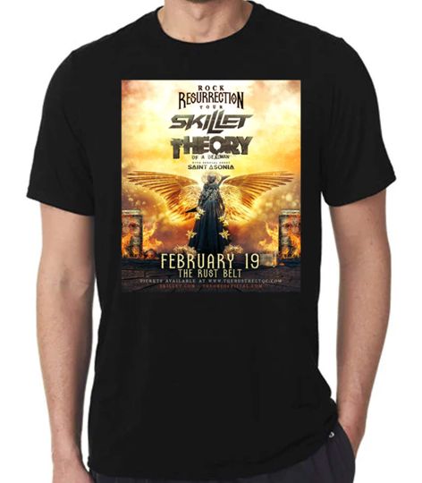 Discover Rock Resurrection Tour Theory of a Deadman Skillet T-Shirt