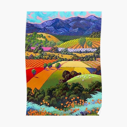 Discover D. Hokneys Beautiful Mountains View - Premium Matte Vertical Poster