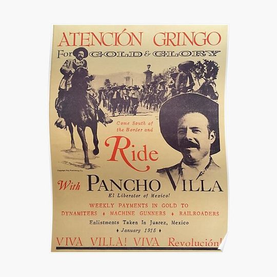 Discover Ride with Pancho Villa (Old) Poster Premium Matte Vertical Poster
