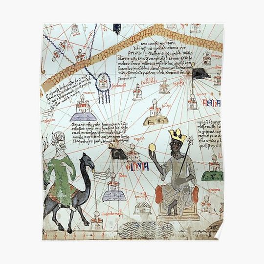 Discover Mansa Musa from the Catalan Atlas Premium Matte Vertical Poster