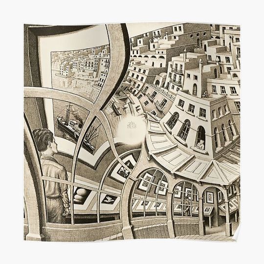 Discover M.C. Escher - Print Gallery, 1956 Premium Matte Vertical Poster