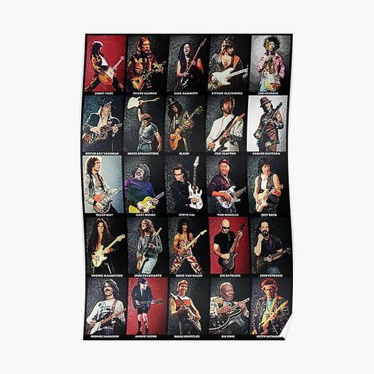 Discover Greatest Guitarists Of All Time Premium Matte Vertical Poster