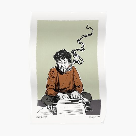 Discover Kurt Vonnegut Vintage Print Premium Matte Vertical Poster