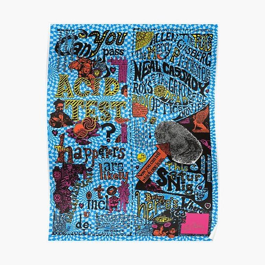 Discover Ken Kesey Acid Test Handbill Premium Matte Vertical Poster