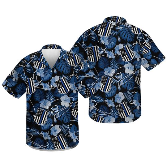 Discover Hawaiian Police Thin  Blue Line Shirt