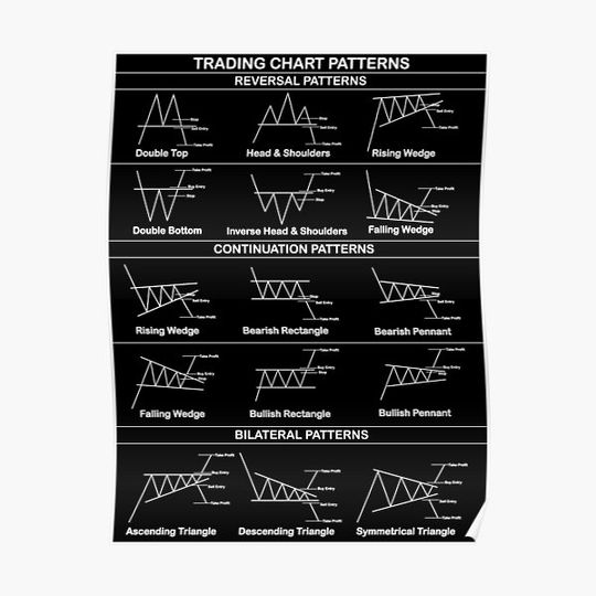 Discover Trading Chart Pattern Cheatsheet Premium Matte Vertical Poster