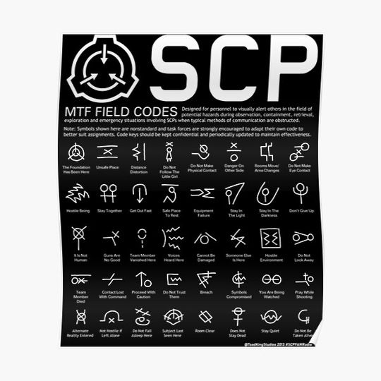 Discover SCP MTF Field Codes by ToadKing07 Premium Matte Vertical Poster