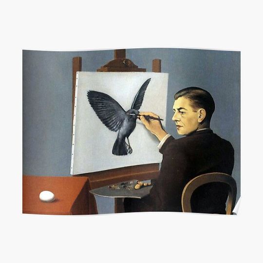 Discover Rene Magritte - La Clairvoyance Premium Matte Vertical Poster