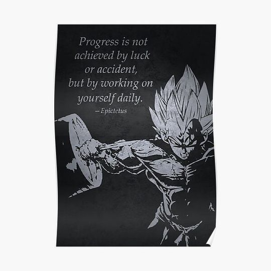 Discover Stoic Anime Gym Motivaiton Premium Matte Vertical Poster