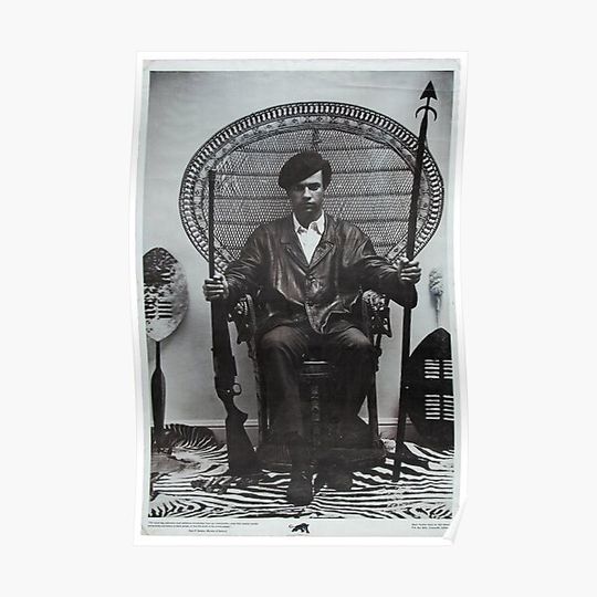 Discover Huey P Newton - Minister of Defence - Black Panthers - Vintage Poster Premium Matte Vertical Poster