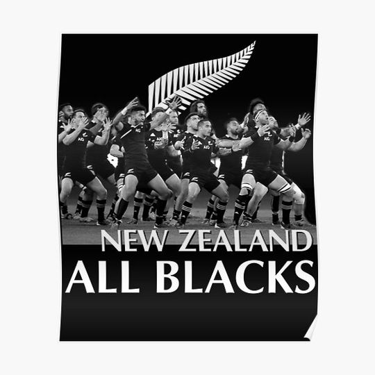 Discover All Blacks Rugby Legends  NEW ZEALAND ALL BLACKS SUPERSTARS Premium Matte Vertical Poster