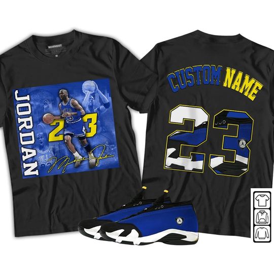 Discover Custom 23JD Signature2 Sneaker Shirt Match 2023 Blue Laney 14s Tee