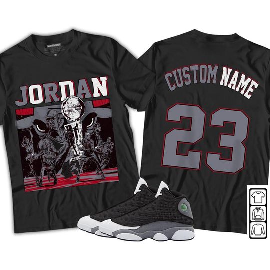 Discover Custom Cup 23 Sneaker Shirt Match Black Flint 13s Tee