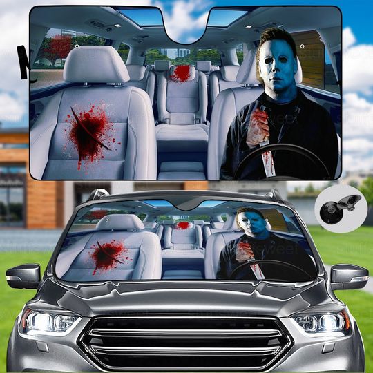 Discover Michael Myers Car Sunshade for Horror Fans