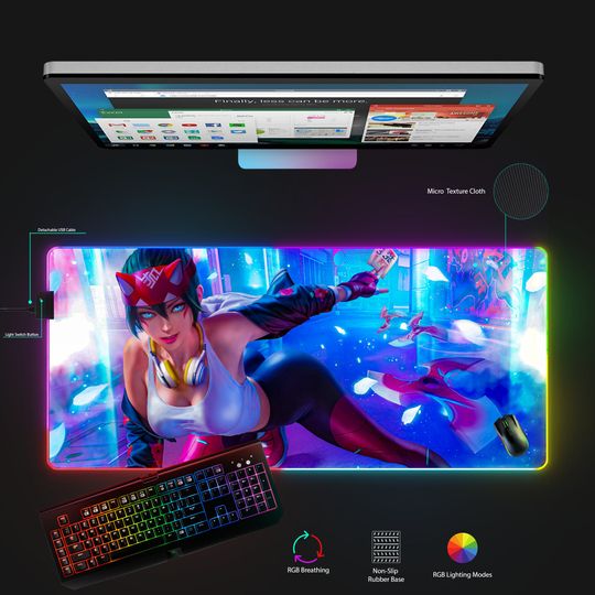 Discover Kiriko LED Mousepad, Gaming Mousepad, Video Game Mouse pad, Desk Mat, Gift For Gamer