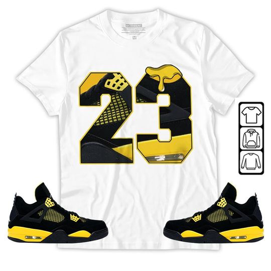Discover Design Number 23 Drip Shoes Sneaker Shirt Match 2023 Thunder 4s Tee