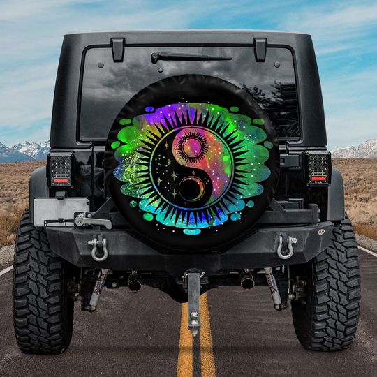 Discover Spare Tire Cover For Camper, Mandala Sun Moon Yin Yang Spare Tire Cover