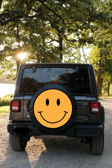 Discover Yellow Smiley Face Spare Tire Cover