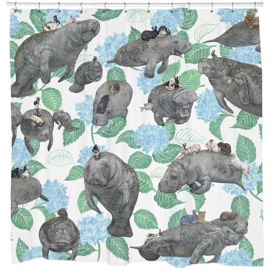 Discover Rabbit Shower Curtain, Manatee Shower Curtain