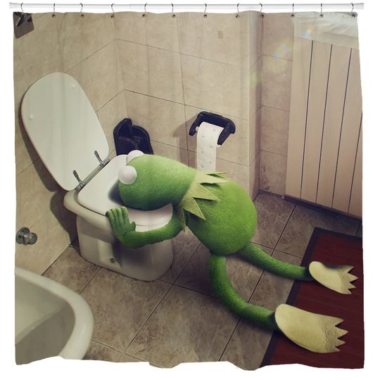 Discover Sharp Shirter, Funny Frog Shower Curtain