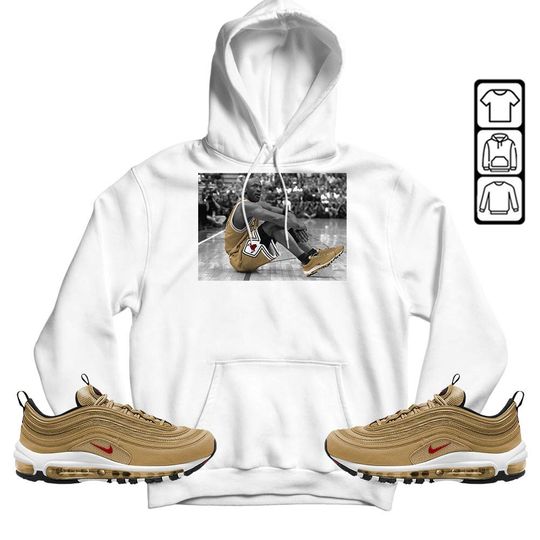 Discover Basketball Shoes Goat Number 23 Sneaker Shirt Match Air Max 97 Metallic Gold Tee
