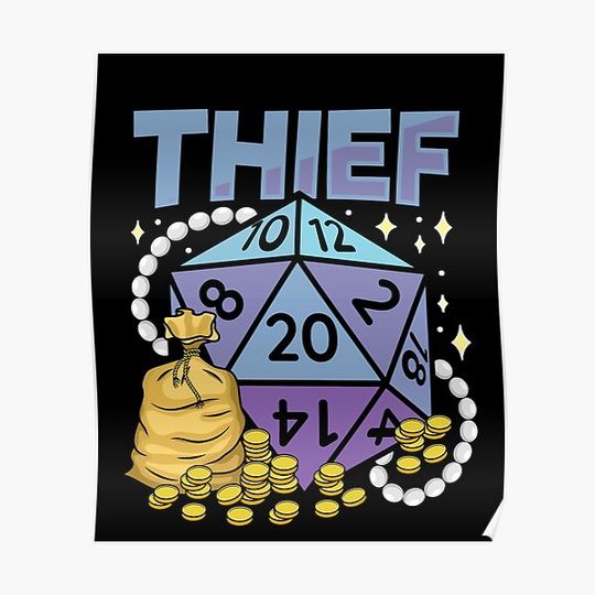 Discover Fantasy Role Playing Game Design for a Thief RPG Gamer Premium Matte Vertical Poster