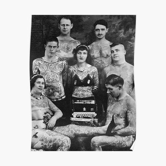 Discover Vintage Tattoo art on body - Extreme Tattoo Premium Matte Vertical Poster