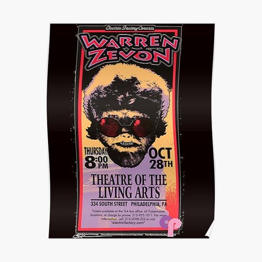 Discover Warren Zevon Vintage Wolf Concert Poster Premium Matte Vertical Poster