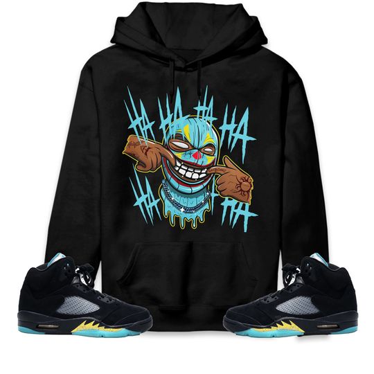 Discover We Are All Clowns Unisex Hoodie Match Jordan 5 Aqua