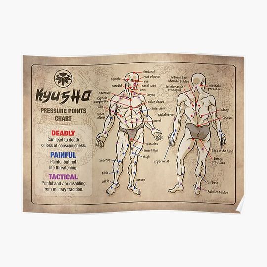 Discover Kyusho Human Body Pressure Points Premium Matte Vertical Poster