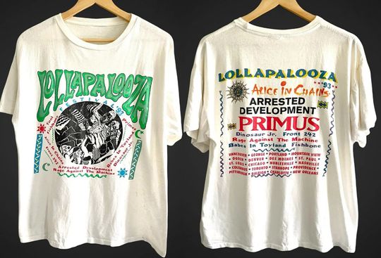 Discover Lollapalooza Unisex Tee, Vintage 1995 Lollapalooza Music