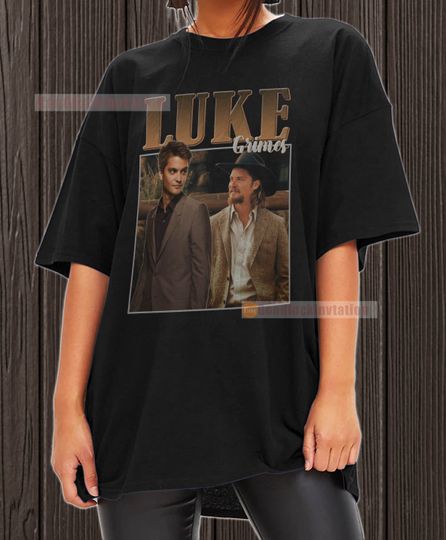 Discover Luke Grimes Shirt T-shirt Unisex Cotton Vintage 90's Graphic Tee Unisex Crewneck Shirt