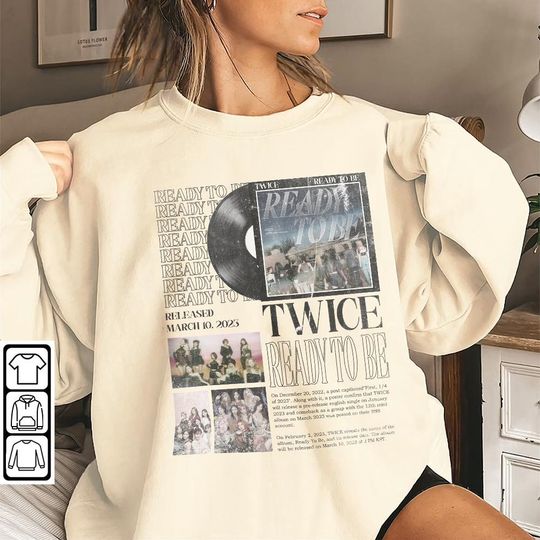 Discover Twice Shirt, Twice Ready To Be Album, Kpop Album 90s Vintage Gift Sweatshirt