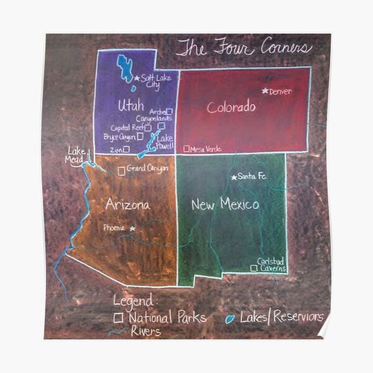 Discover Four Corners Premium Matte Vertical Poster