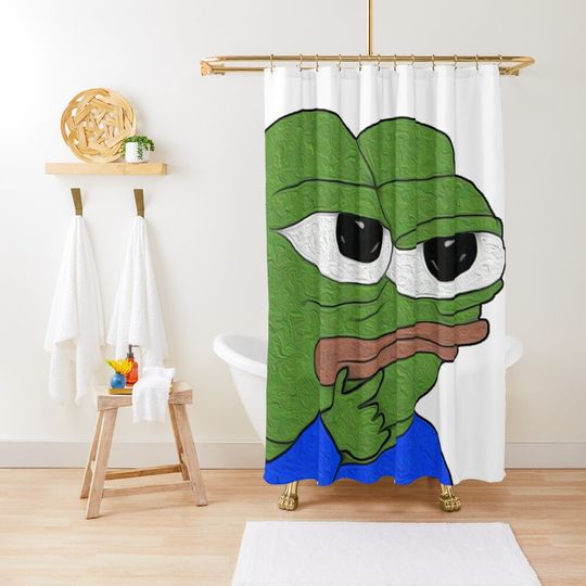 Discover Pepe Thinking Shower Curtain