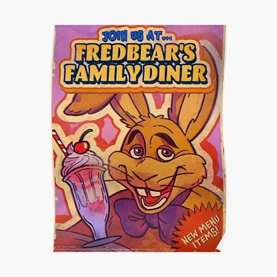 Discover Fnaf - Fredbear's Family Diner Pizza Premium Matte Vertical Poster