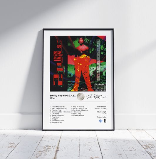 Discover 2Pac Poster - Strictly 4 My N.I.G.G.A.Z. Album Cover Poster Print