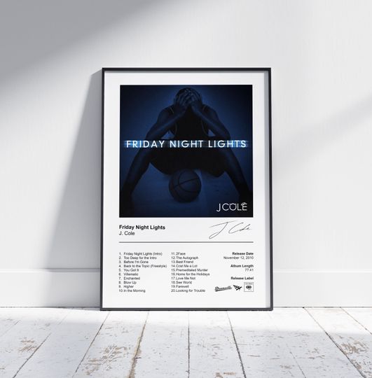 Discover J. Cole Poster - Friday Night Lights Mixtape Album Cover Poster Print