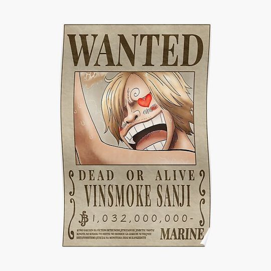 Discover Sanji Wanted Poster Post-Wano - Stylish Wall Art