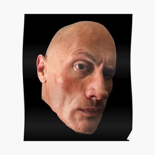 Discover The Rock Eyebrow Raise Face Meme Premium Matte Vertical Poster