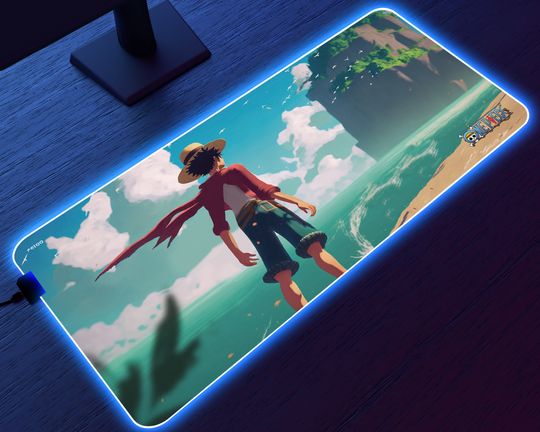 Discover Monkey D. Luffy - One Piece - RGB Gaming Desk Mat | Mouse Pad