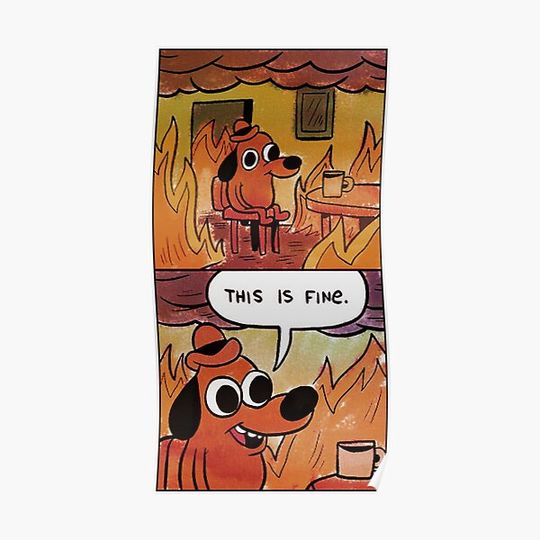Discover This is Fine Meme Premium Matte Vertical Poster