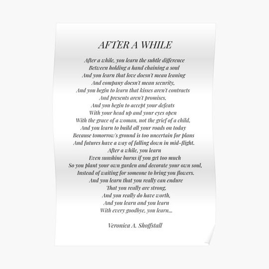 Discover After a while poem (white background) Premium Matte Vertical Poster
