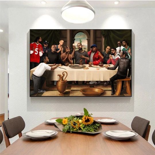 Discover Legend Rappers The Last Supper Eminem Wall Art Hip-Hop