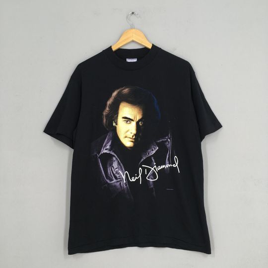 Discover Vintage Neil Diamond Classic Rock Black Tshirt